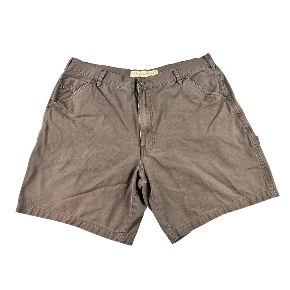 Cabelas Casuals Mens Canvas Carpenter Utility Cargo Shorts Size 38* Brown Cotton